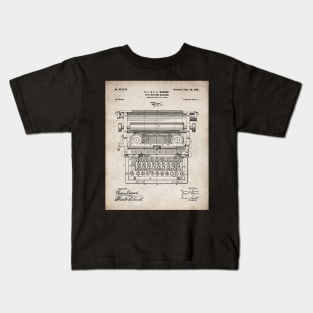 Typewriter Patent - Writer Editor Book Shop Decor Art - Antique Kids T-Shirt